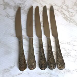 Bass pro set of 5 deer stainless butter dinner knifes